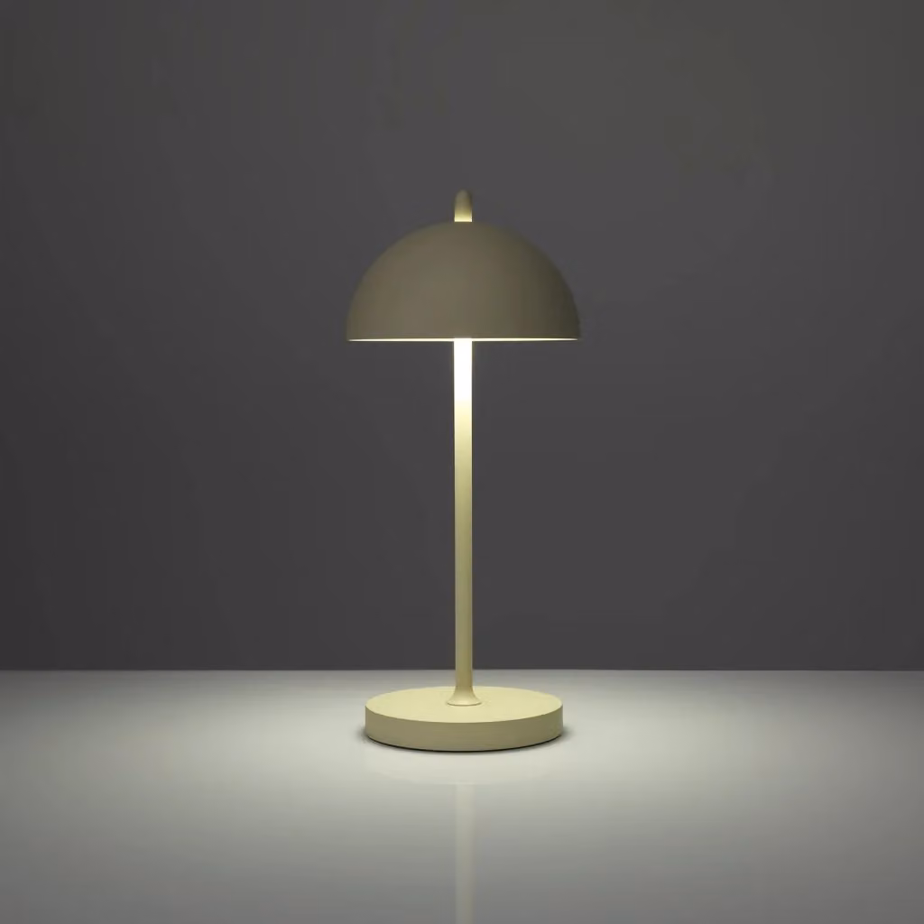 Lampada da tavolo ricaricabile LED dimmabile in metallo beige per esterno e interno – 2