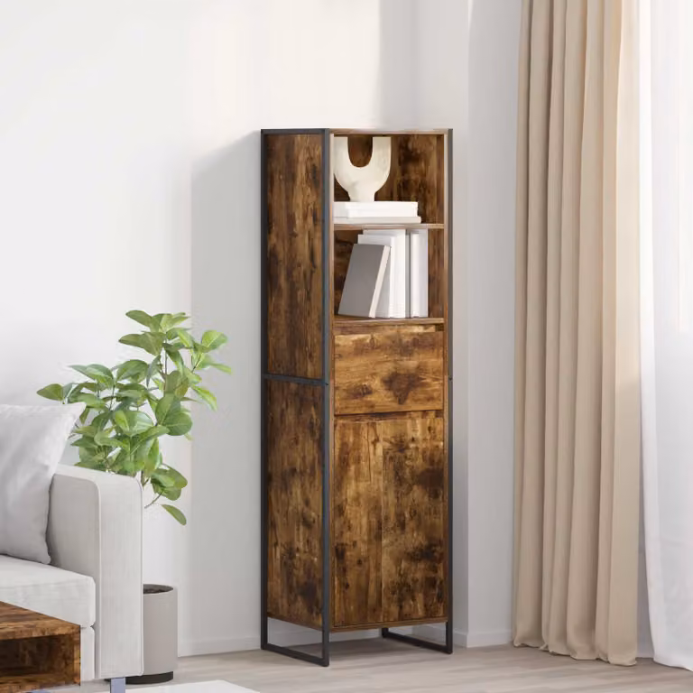 vidaXL Armadio per Libri in Stile Industrial, Colore Marrone, L/P/H: 43 x 36 x 150.5 cm
