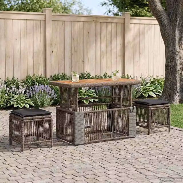 Set da Pranzo per Giardino 4 pz Grigio e Grigio Scuro 42026754