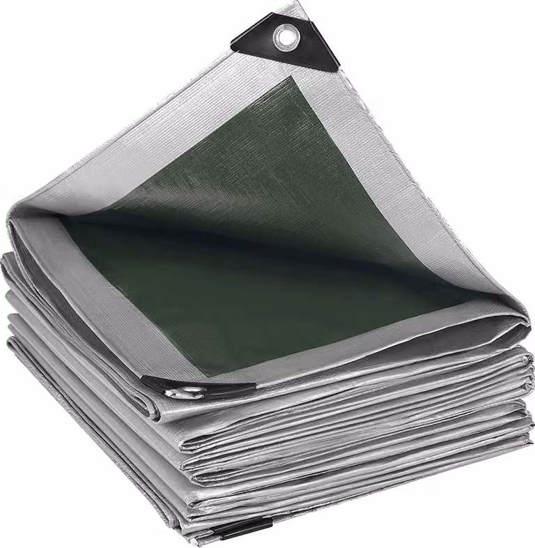 Telo impermeabile da 180 g/m² con occhielli | Grigio-verde | 400x500 cm