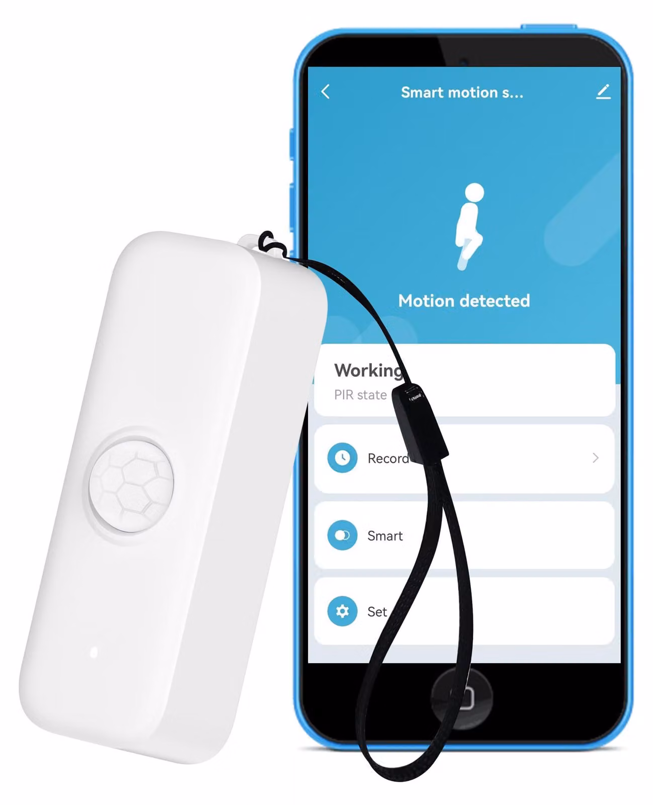 Sensore di movimento Wi-Fi, a infrarossi PIR, monitoraggio da remoto tramite app, raggio di rilevamento di 7 metri
