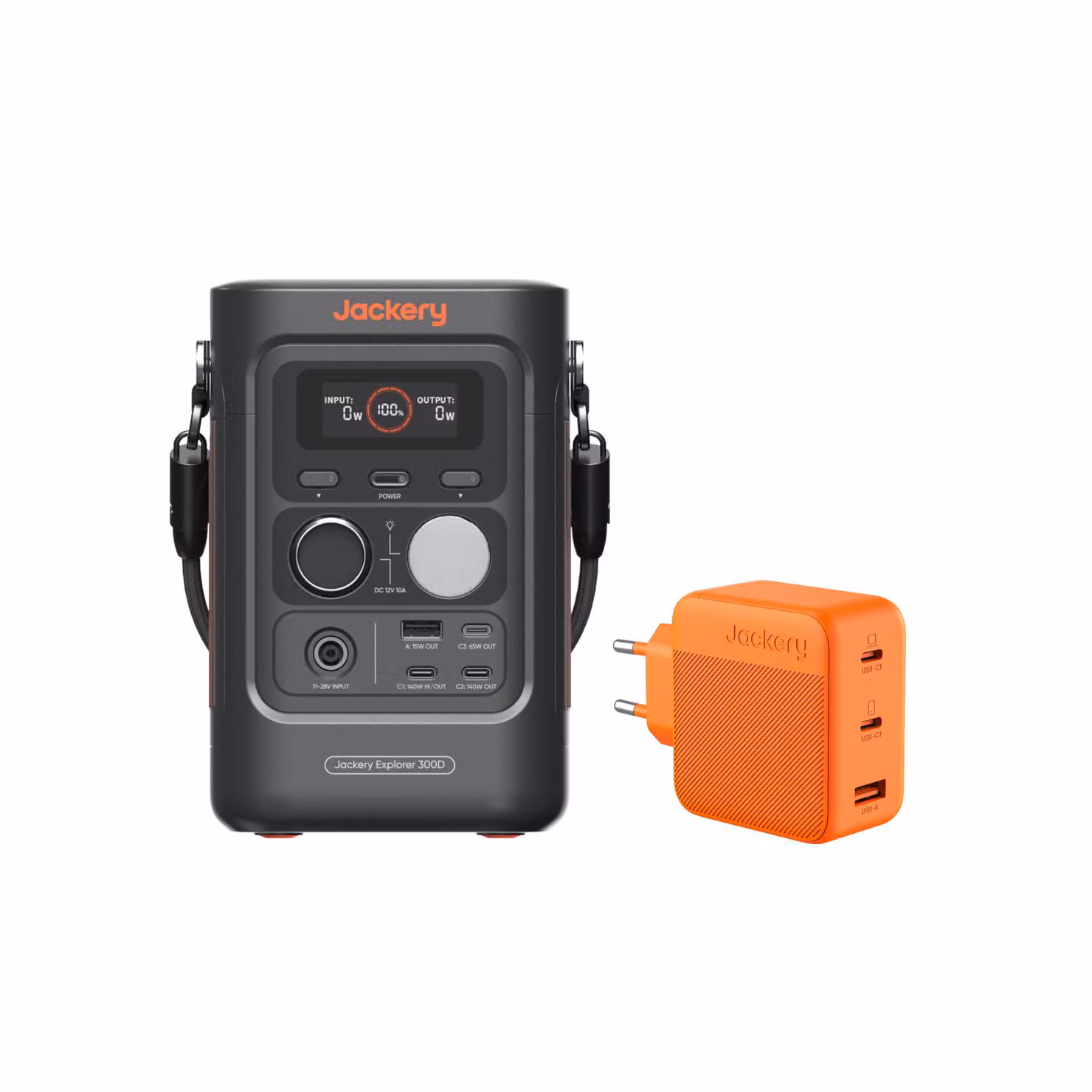 Jackery 300D: stazione di ricarica portatile con caricabatterie rapido da 102 W, powerbank LFP da 288 Wh, potenza in corrente continua da 300 W, generatore solare per campeggio, attività all'aperto e uso domestico