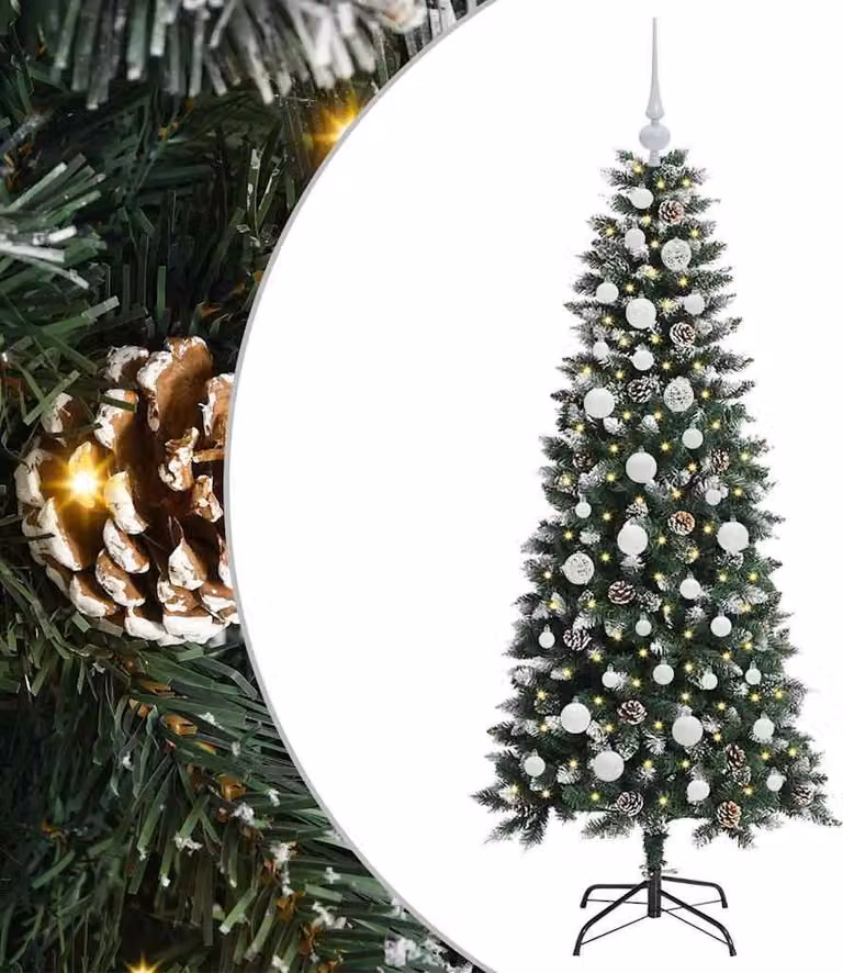 Albero di Natale artificiale con 150 LED Verde 150 cm