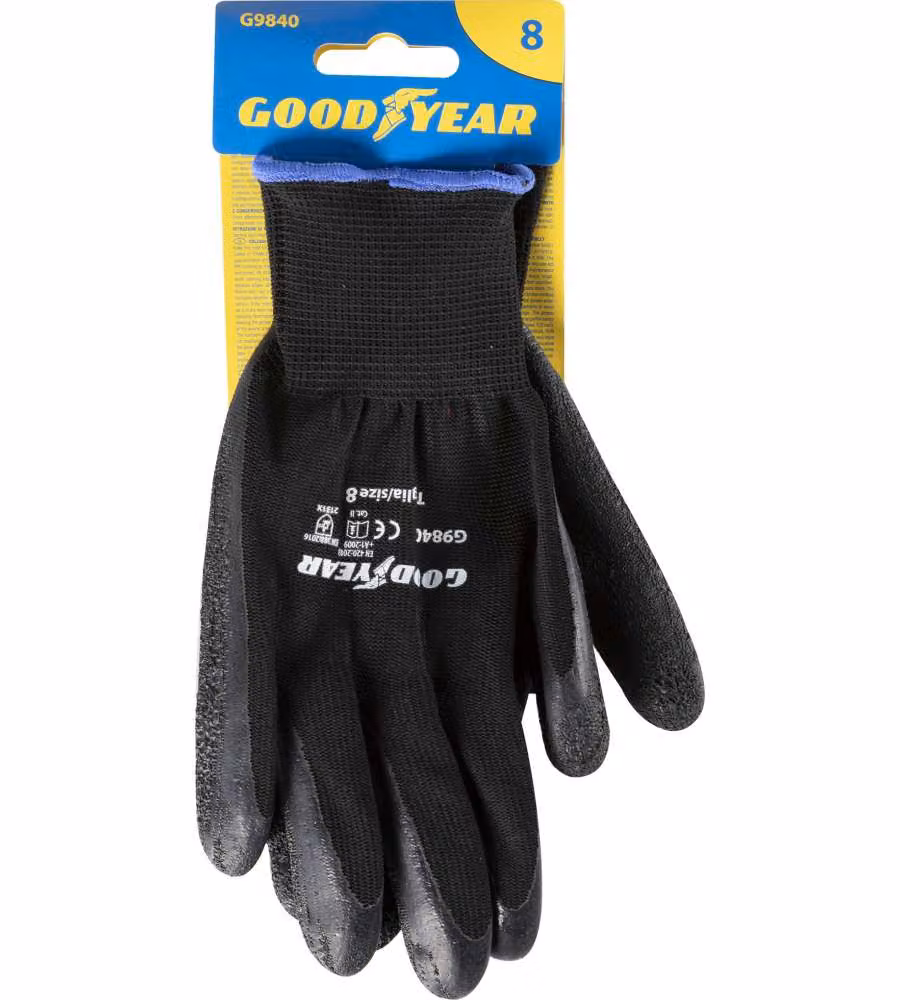 Guanti in lattice e poliestere mod.G9840 taglia 8 nero Lavoro