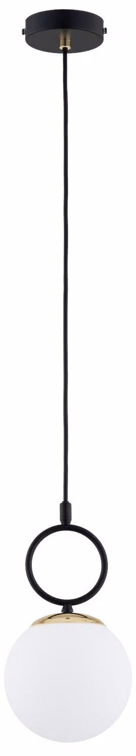 Lampada a sospensione con dettagli dorati LISTER nera 1xE14x10W in metallo, dimensioni: 80x15x15 cm, IP20 Alfa
