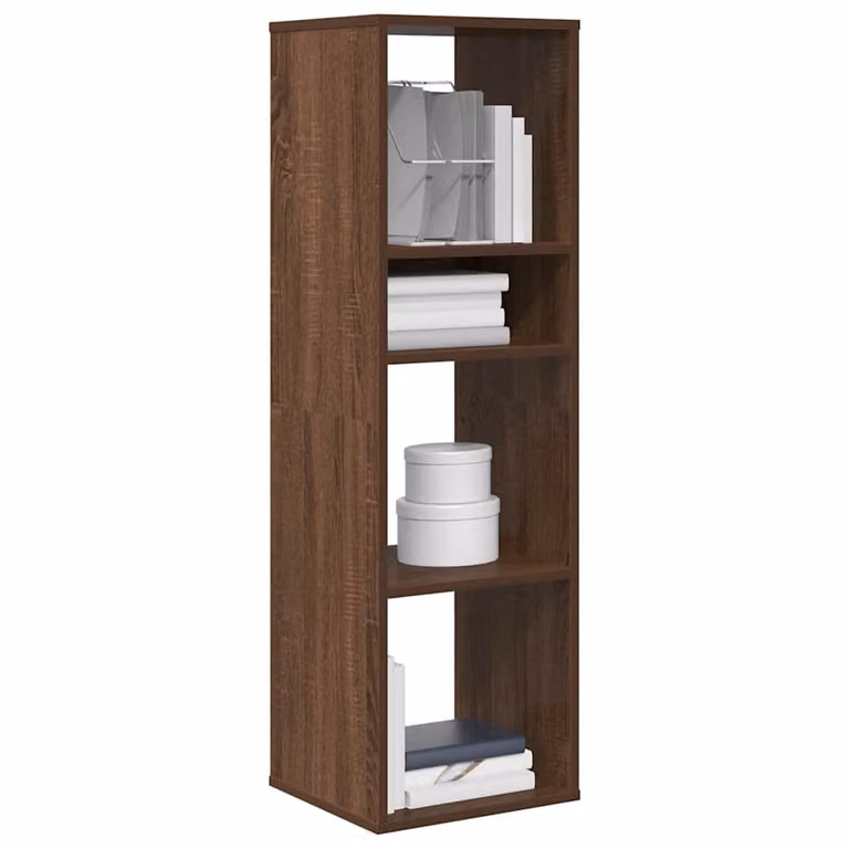 Libreria moderna vidaXL in legno marrone con pannello posteriore L 34 cm, P 31 cm, H 112 cm