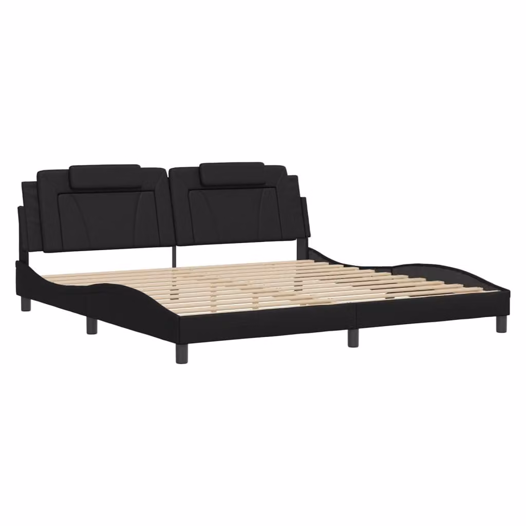 Giroletto Viana senza Materasso Nero 200x200 cm in Pelle finta
