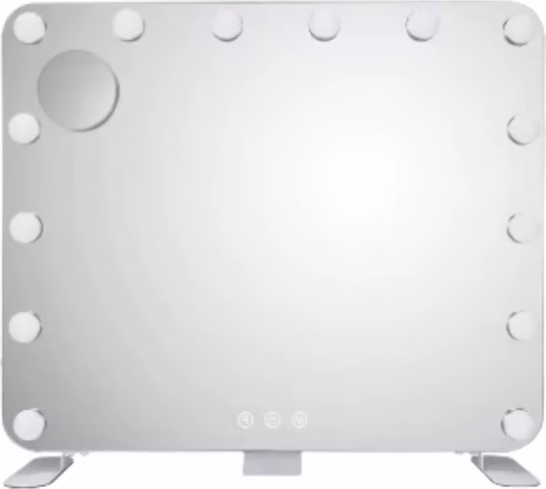 Specchio per il trucco con illuminazione - Specchio per il trucco Hollywood con 14 luci LED dimmerabili - 60×50 cm - montaggio a parete