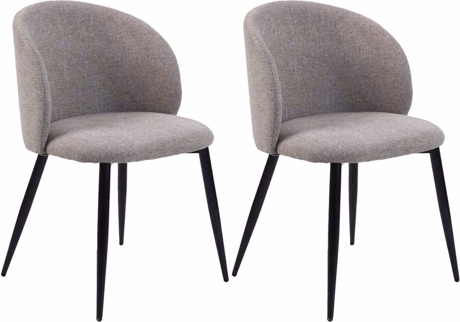 Sedie Mobili Rebecca Cordia 81x54x56 Polilino Tessuto Metallo Taupe Grigio Nero Moderno SET 2 pezzi Parzialmente assemblato