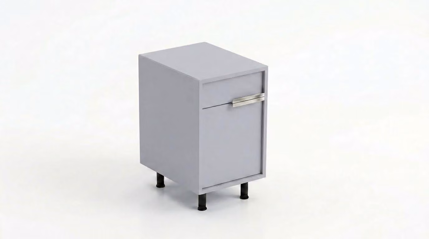Comodino moderno, mobile contenitore, bianco, dal design classico ed elegante