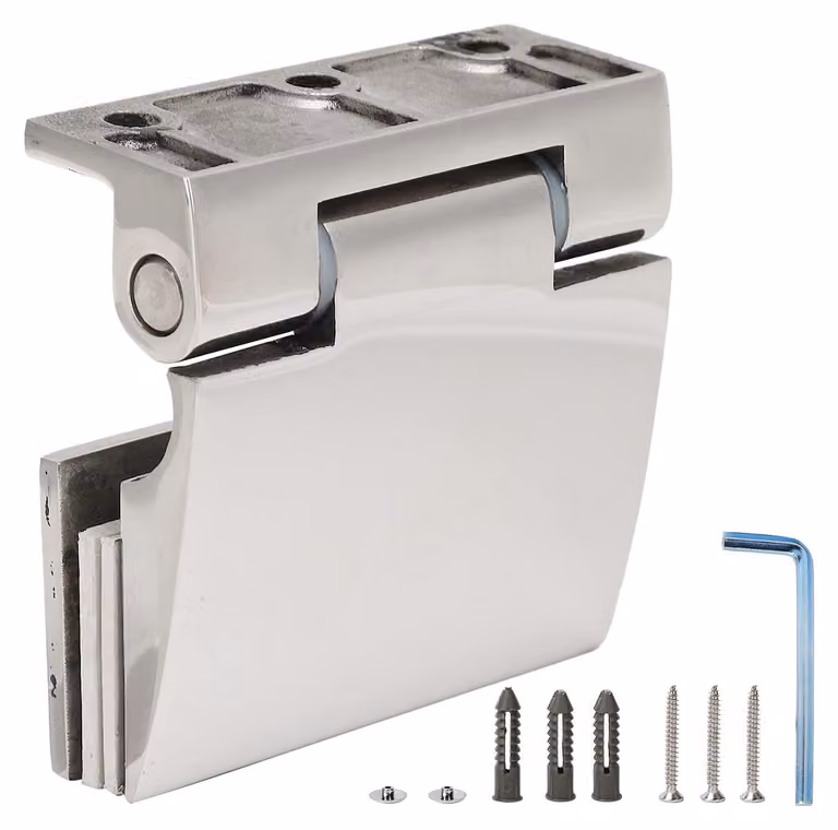 Inovra - Cerniera per porta doccia in acciaio inossidabile - Cerniera per porta doccia - Cerniera per vetro temperato - Accessori completi - Resistente e sicura - Cerniera per porta