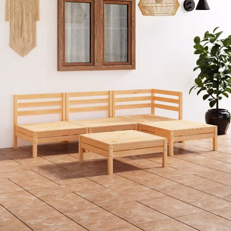 Maison Exclusive - Set da giardino 5 pezzi in legno massello di pino