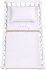 Set di lenzuola completo per lettino Baby Idea Little Star 3 pezzi Beige e Bianco con motivo stelle