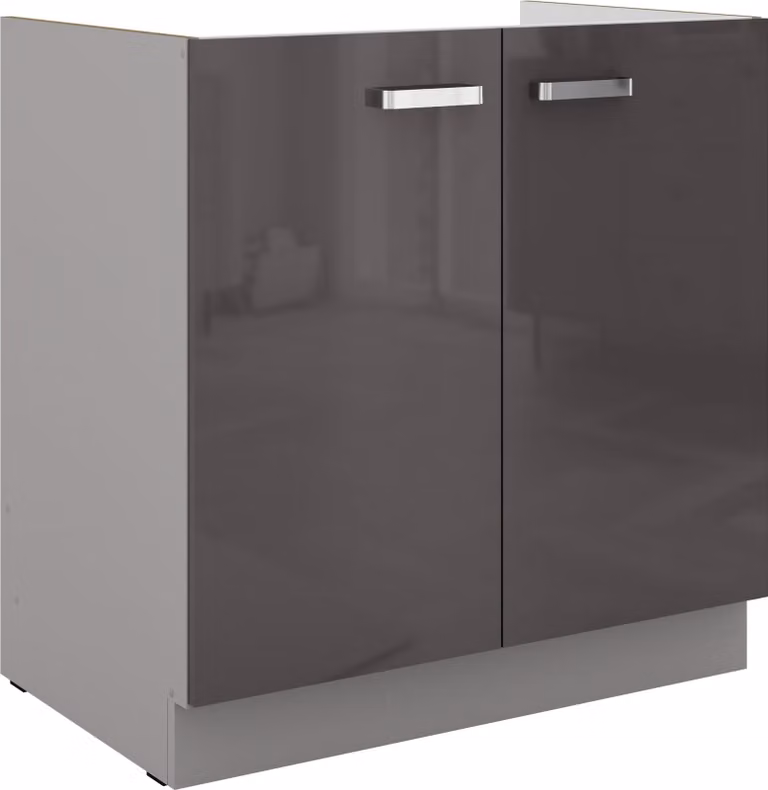 Base lavello 80 Grigio lucido Cucina Cucina Grigio Bianca