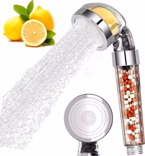 Doccia a mano ionica con vitamina C - Soffione a risparmio idrico con filtro ad alta pressione - Rimuove cloro, fluoro e calcio - Per pelle e capelli secchi