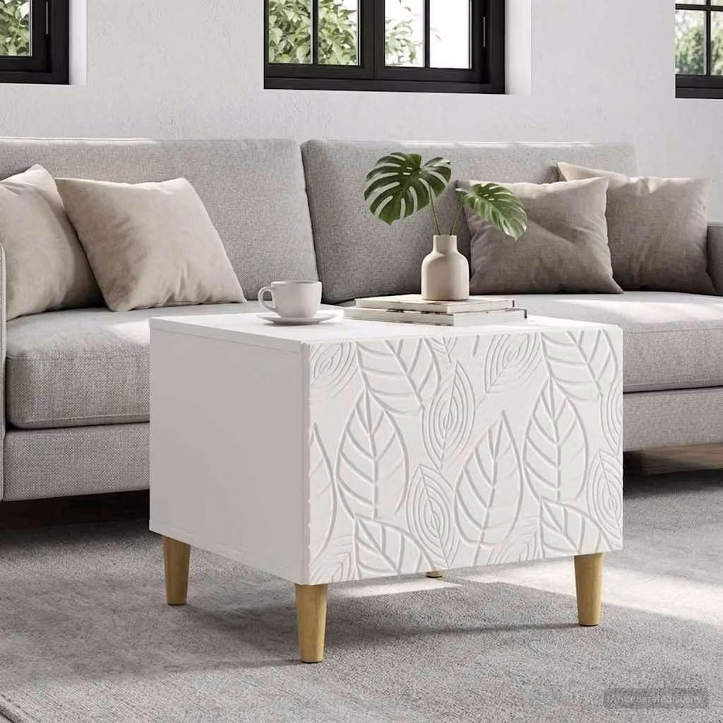 Maison Exclusive - Tavolino bianco, dimensioni 50 x 49 x 40 cm, realizzato in materiale composito di legno