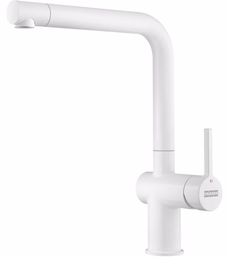 FRANKE ACTIVE L miscelatore con bocca fissa in BIANCO OPACO / Miscelatore da cucina / Miscelatore monocomando