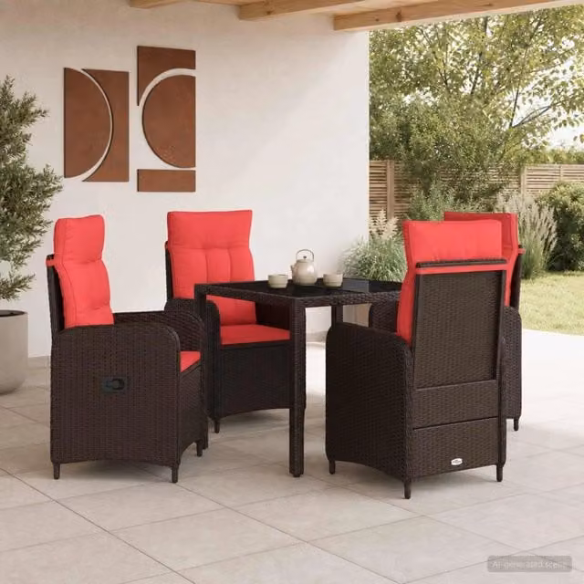 Set da pranzo per esterni 5 pz polyrattan 3422313