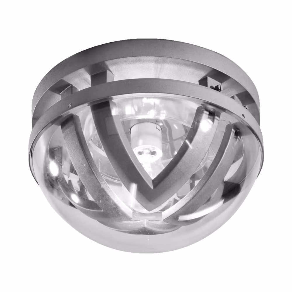 Plafoniera GAMA 1xE27/100W, IP44, grigio/chiaro L: 280, H: 180, dimmerabile