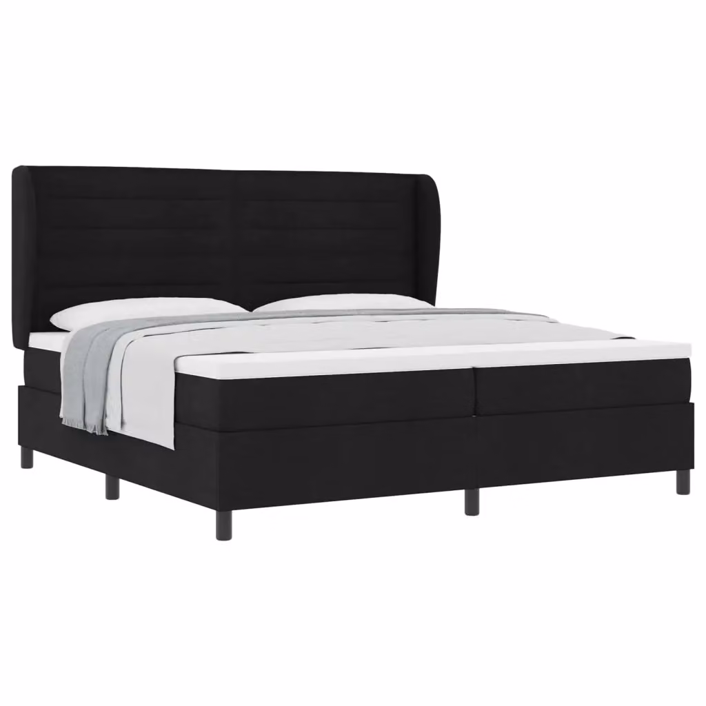 Letto a molle con materasso vidaXL in tessuto nero L/P/H: 200 x 200 x 203 cm – 2