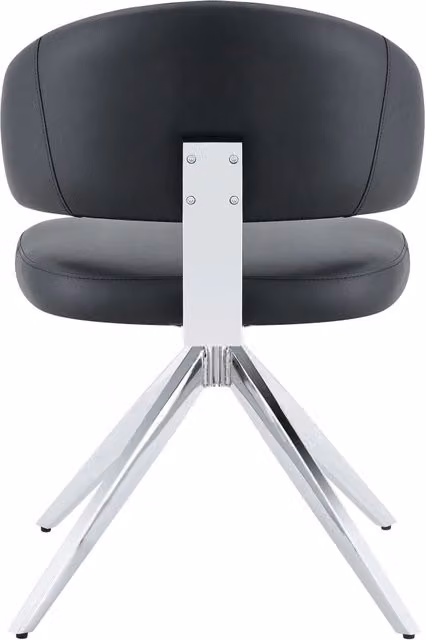 Sedia girevole moderna Chicfurn con rivestimento in ecopelle nera per ufficio e casa – 1