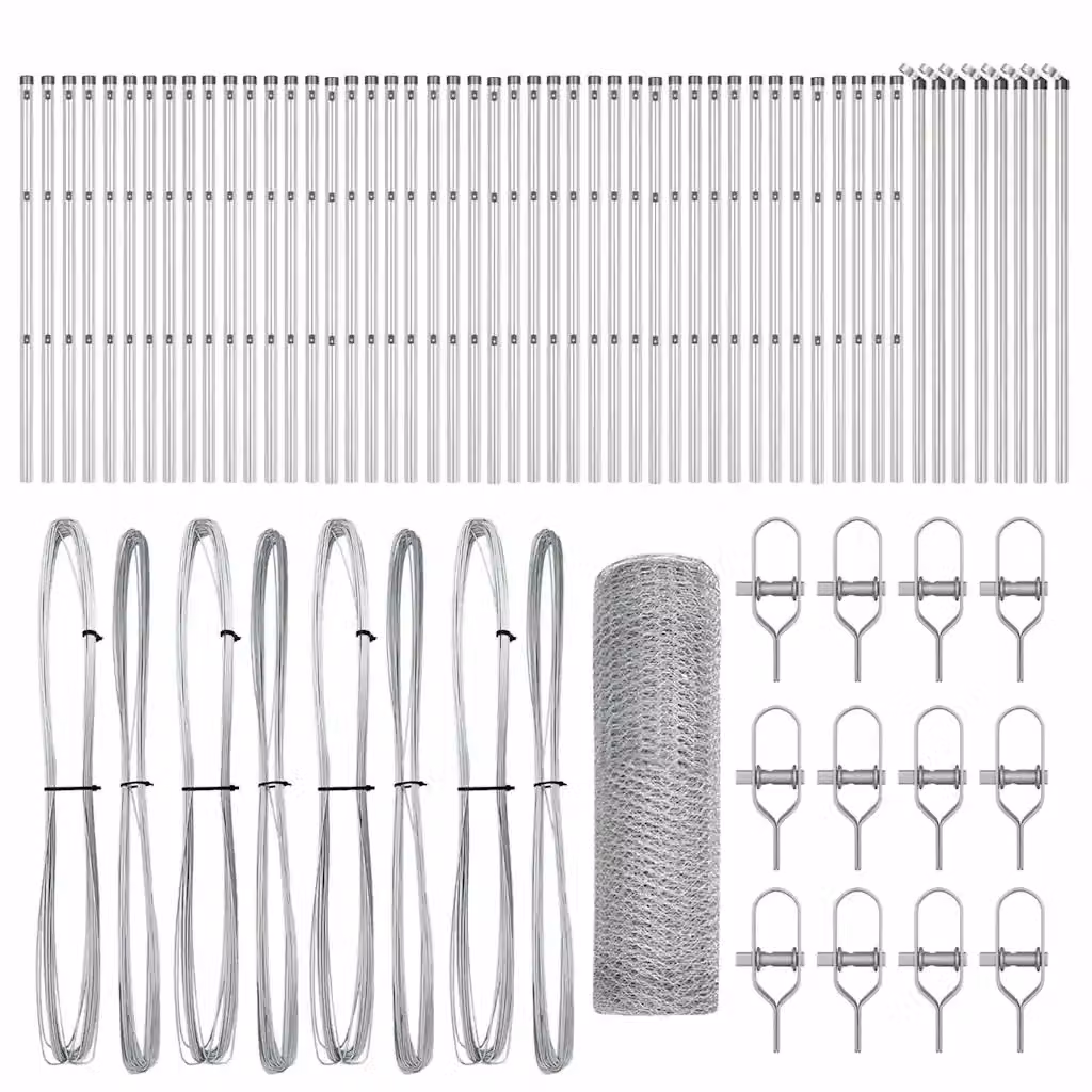 Palo per recinzione rotondo vidaXL in acciaio zincato Argento H: 100 cm, L: 6,4 cm, P: 3,2 cm – 2