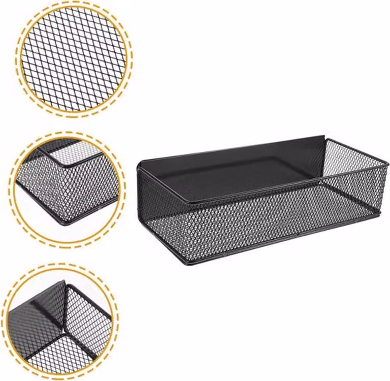 Ripiano magnetico per frigorifero con cesto, 7 x 12 x 7 cm, organizer per erbe aromatiche e accessori da cucina, da montare a parete, ideale per cucina e casa, colore nero, salvaspazio