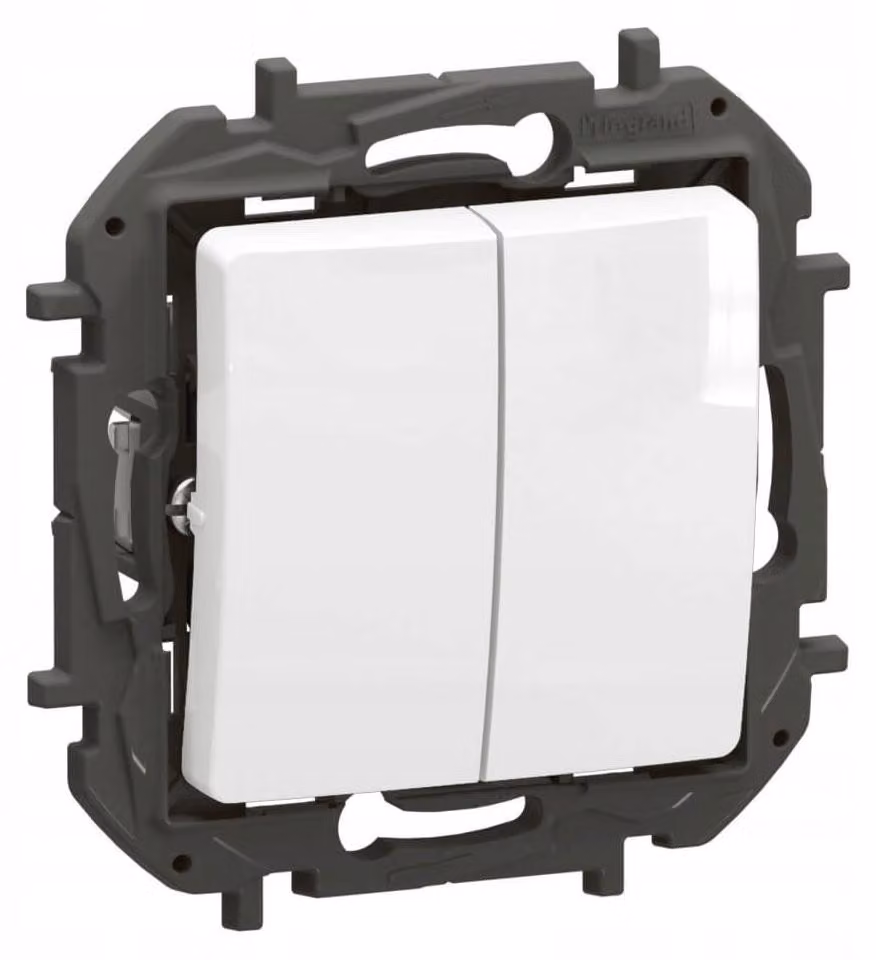 Legrand Nowe Niloe, interruttore a due sezioni, bianco, da incasso, modello NP2220WH