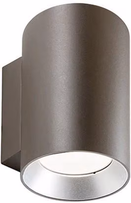 Show - Applique Cilindrico Da Parete A Led 20W A Luce Singola Fredda Colore Corten