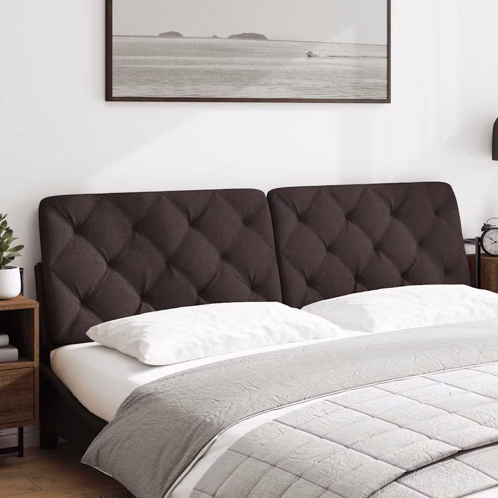 vidaXL Cuscino Testiera Marrone Scuro 180 cm in Tessuto