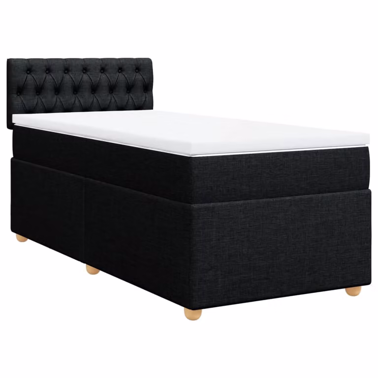 Giroletto a Molle con Materasso Nero 100x200 cm in Tessuto