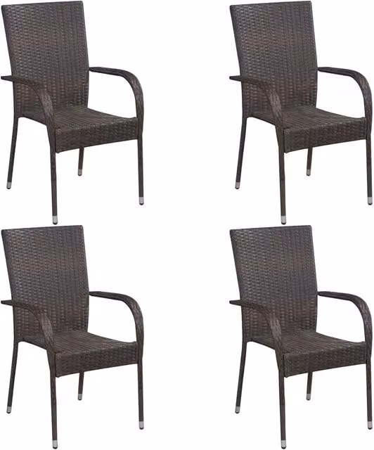 Set Mobili da Pranzo Giardino 5 pz | Set Salotto da Giardino in Polyrattan Marrone