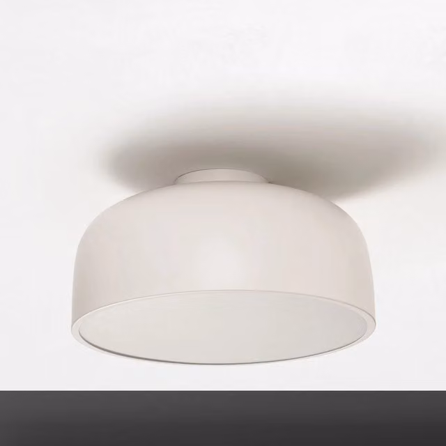 Plafoniera FAY bianca in metallo e plastica con attacco E27, L: 38 cm, P: 38 cm, H: 12 cm