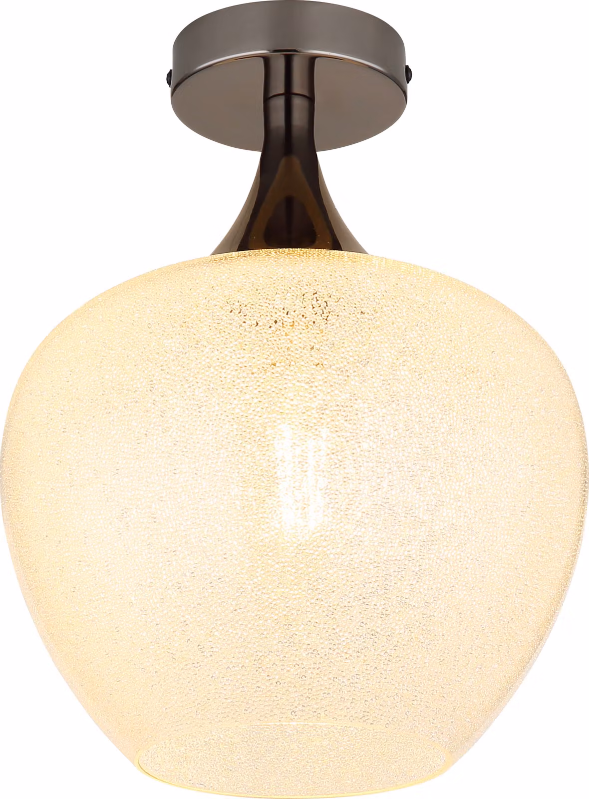 Lampada a sospensione Globo, corpo in metallo nero e cromato, vetro trasparente, cristalli in acrilico trasparente, diametro: 240 mm, altezza: 320 mm, esclusa lampadina: 1 x E27, 40W, 230V