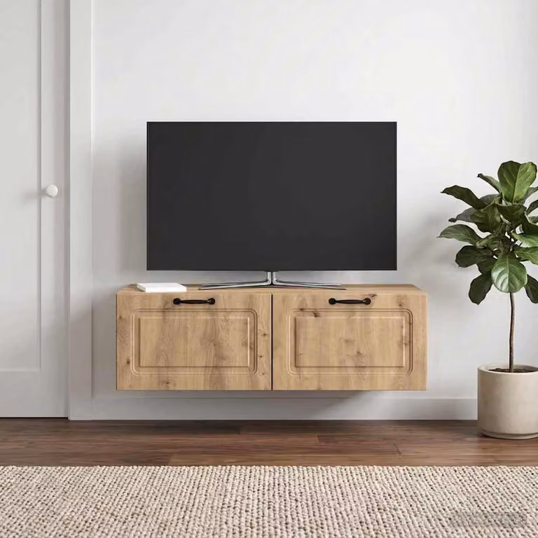 vidaXL Mobile Porta TV da Muro Moderno in Rovere, Marrone, L: 98 cm, P: 41 cm, H: 30 cm