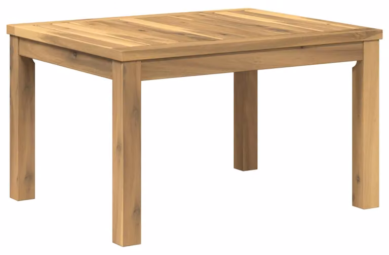 Tavolino da caffè bianco, dimensioni 50 x 60,5 x 36 cm, in legno massello di acacia
