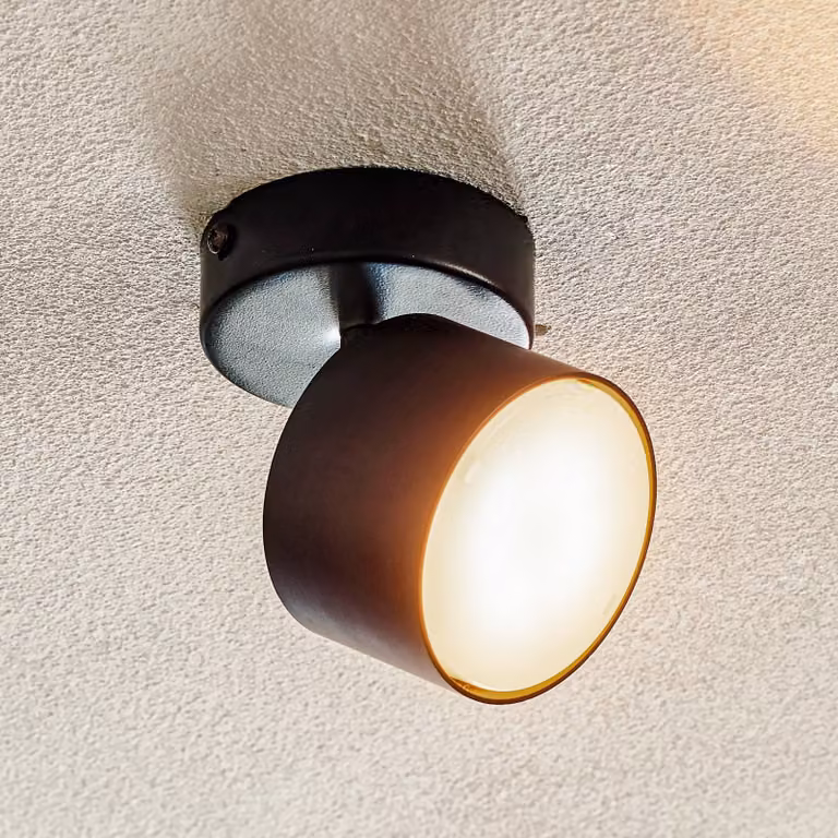 Faretto da soffitto Cloudy 1 luce nero Eko-Light, dimmerabile, Nero, Soggiorno / Sala da pranzo, Metallo, Moderno, Faretto