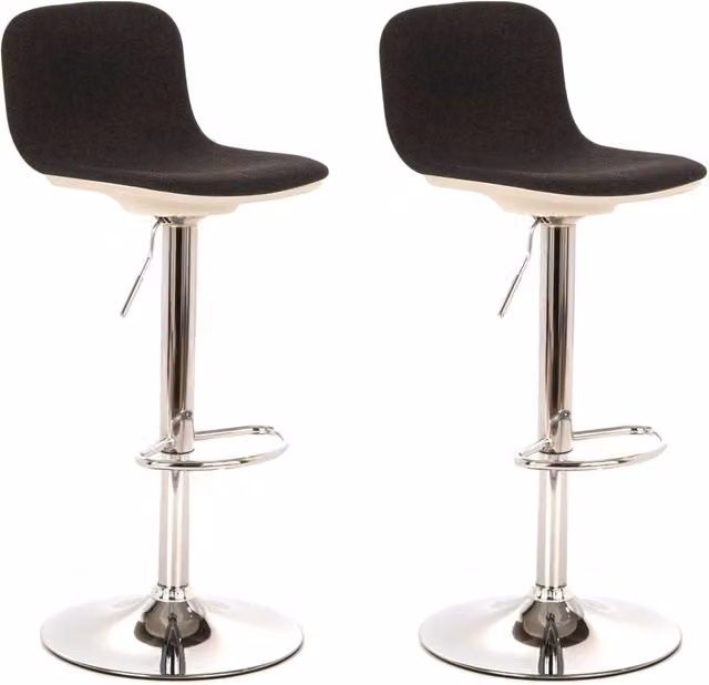 Set 2 Sgabelli 38,5x36xH88/102 cm in Tessuto e Metallo Jimmy Grigio scuro