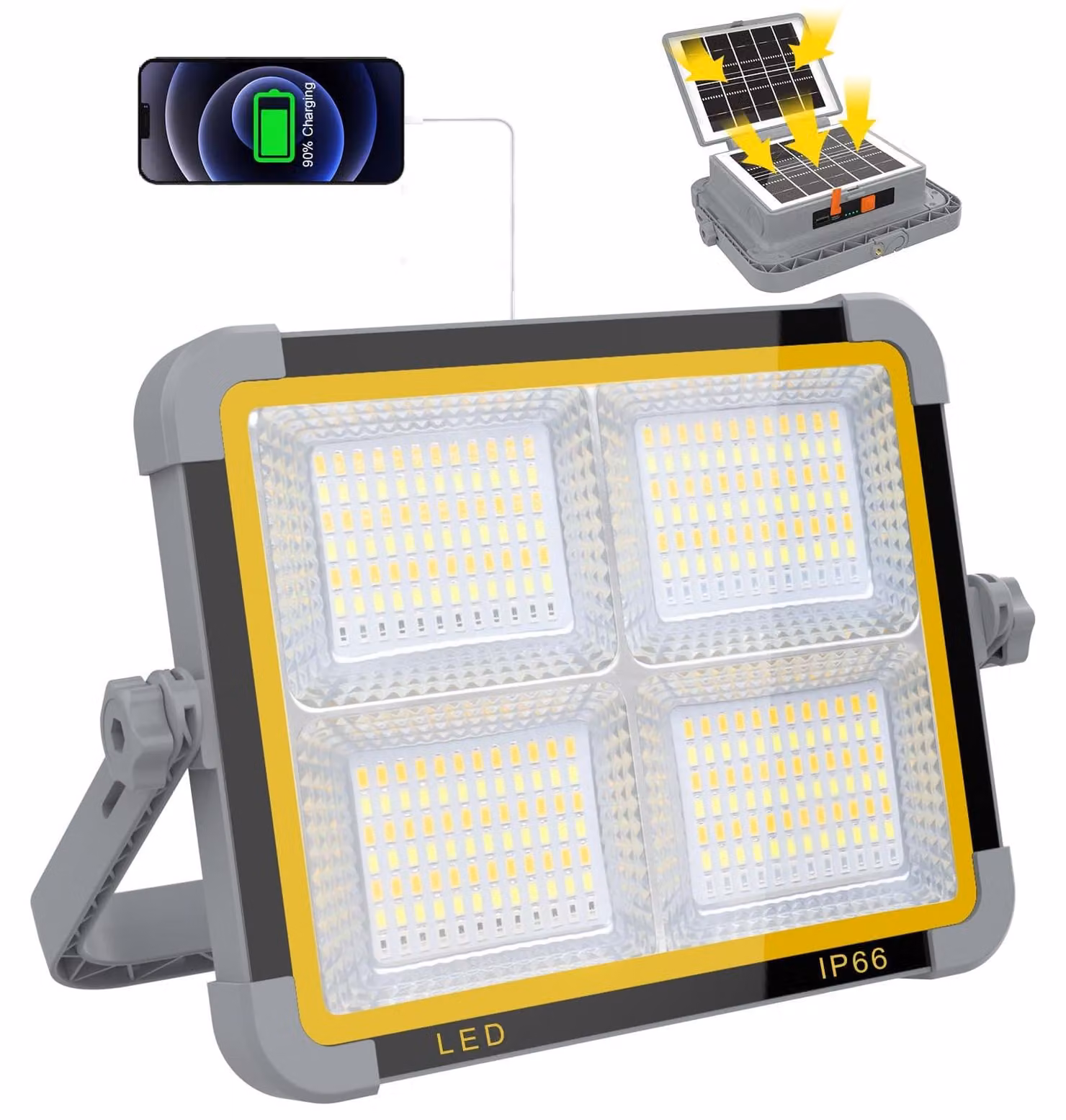 Lampada da lavoro a LED, 150 W, 336 LED, 9000 mAh, grado di protezione IP66, ricaricabile