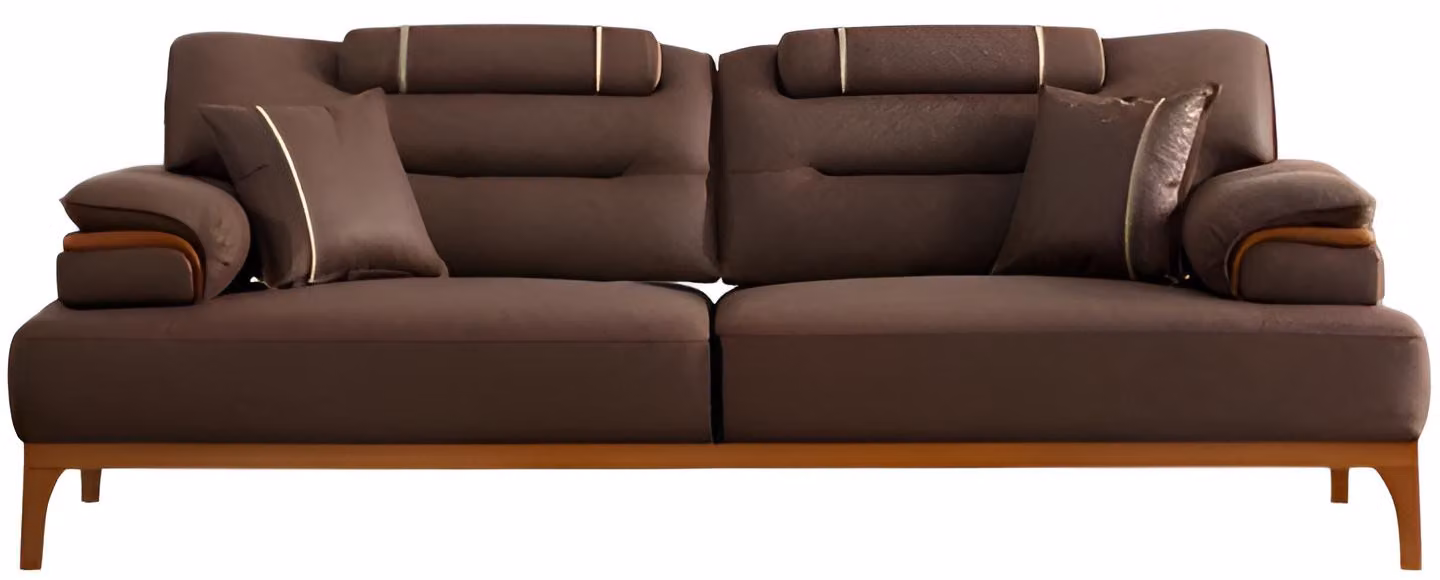 Exklusiver Brauner 3-Sitzer Wohnzimmer Couch Designer Polstermöbel