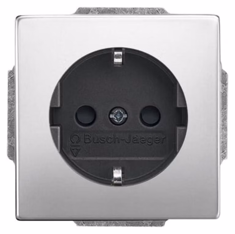 Busch-Jaeger 20 EUCKS-866 Presa di corrente Safety+ con protezione tattile avanzata Acciaio inox puro