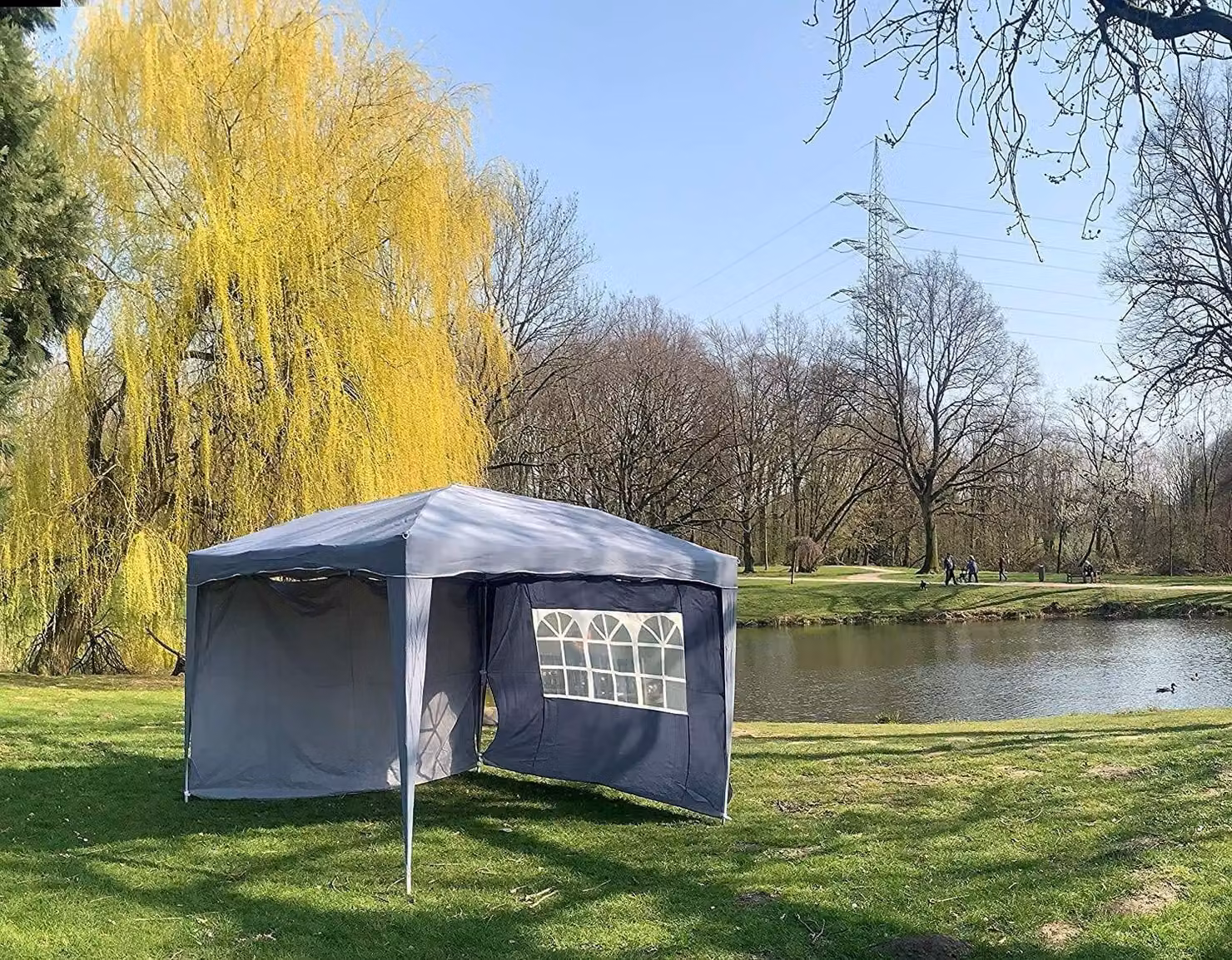 Tenda da sole rettangolare, dimensioni 2 x 2 metri, con protezione UV e pareti laterali