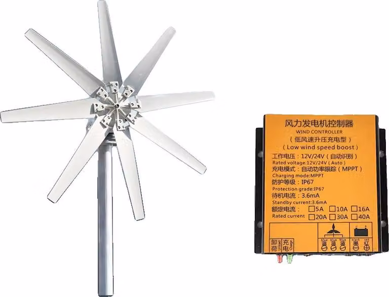 Generatore eolico, potenza 10000 W, design aerodinamico efficiente, con controller MPPT, 3 kW, 48 V