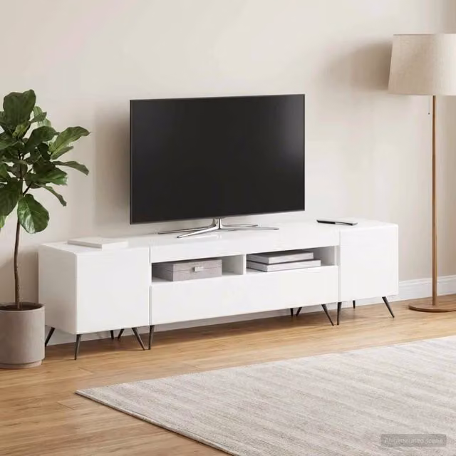Mobile TV LED BREDA 3 pz Bianco Lucido Legno ingegnerizzato 3416924