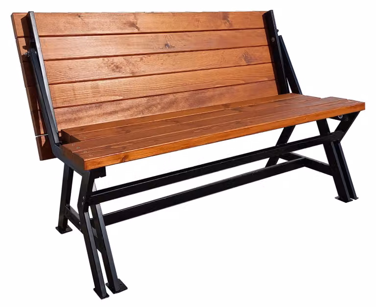 Panca da giardino 3-in-1, pieghevole - colore teak - 6 posti a sedere