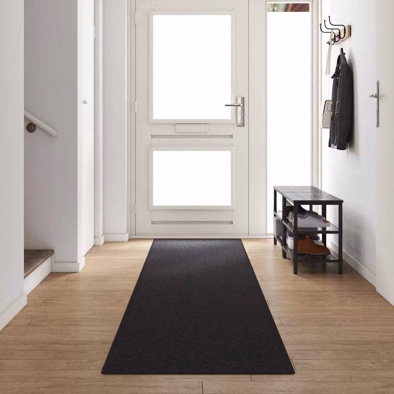 Runner in moquette vidaXL antracite, lavabile e antiscivolo, 80 x 500 cm, 100% polipropilene