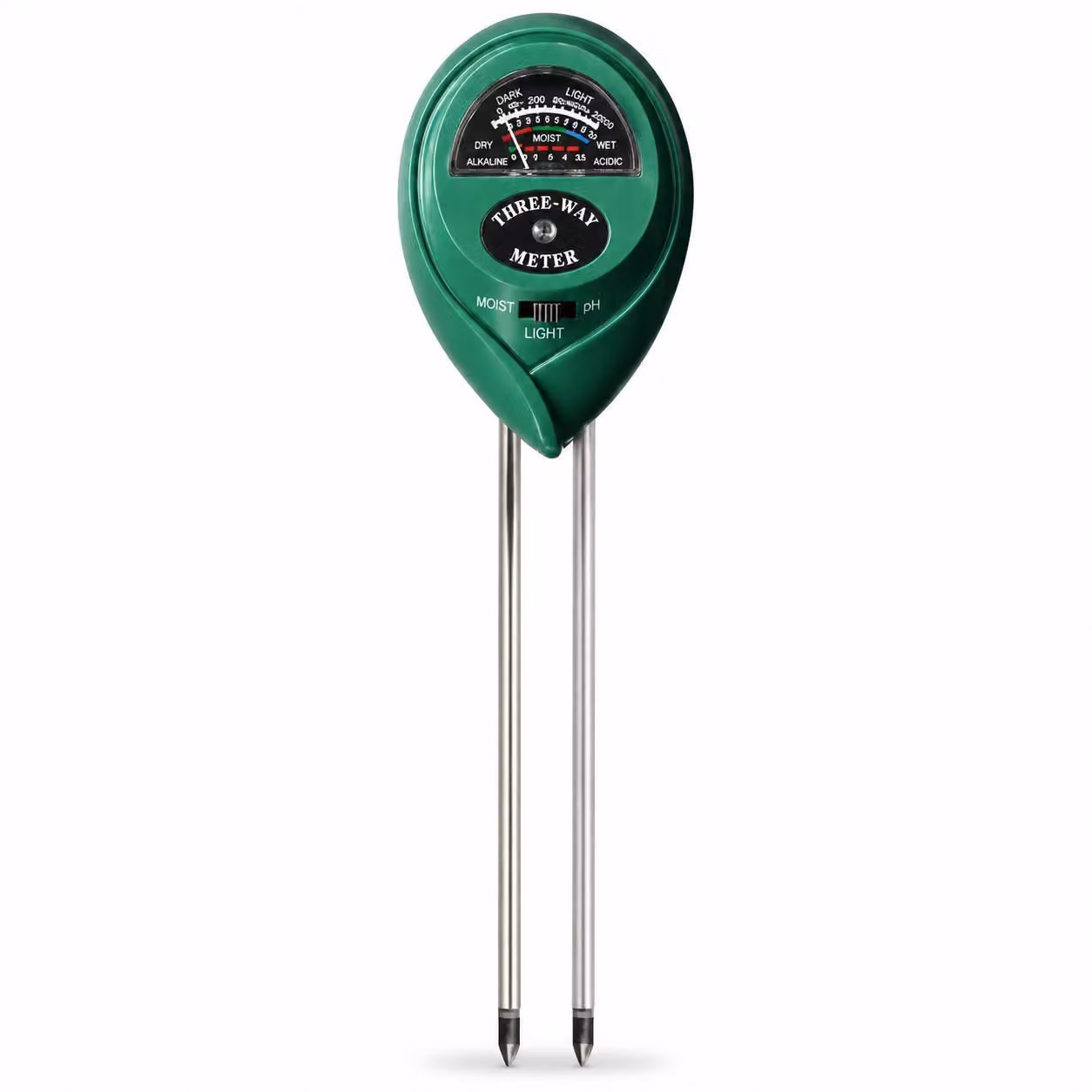 Misuratore di umidità del terreno 3-in-1 con indicatore a colori, sensore di umidità del suolo e misuratore di pH - TERRATEST