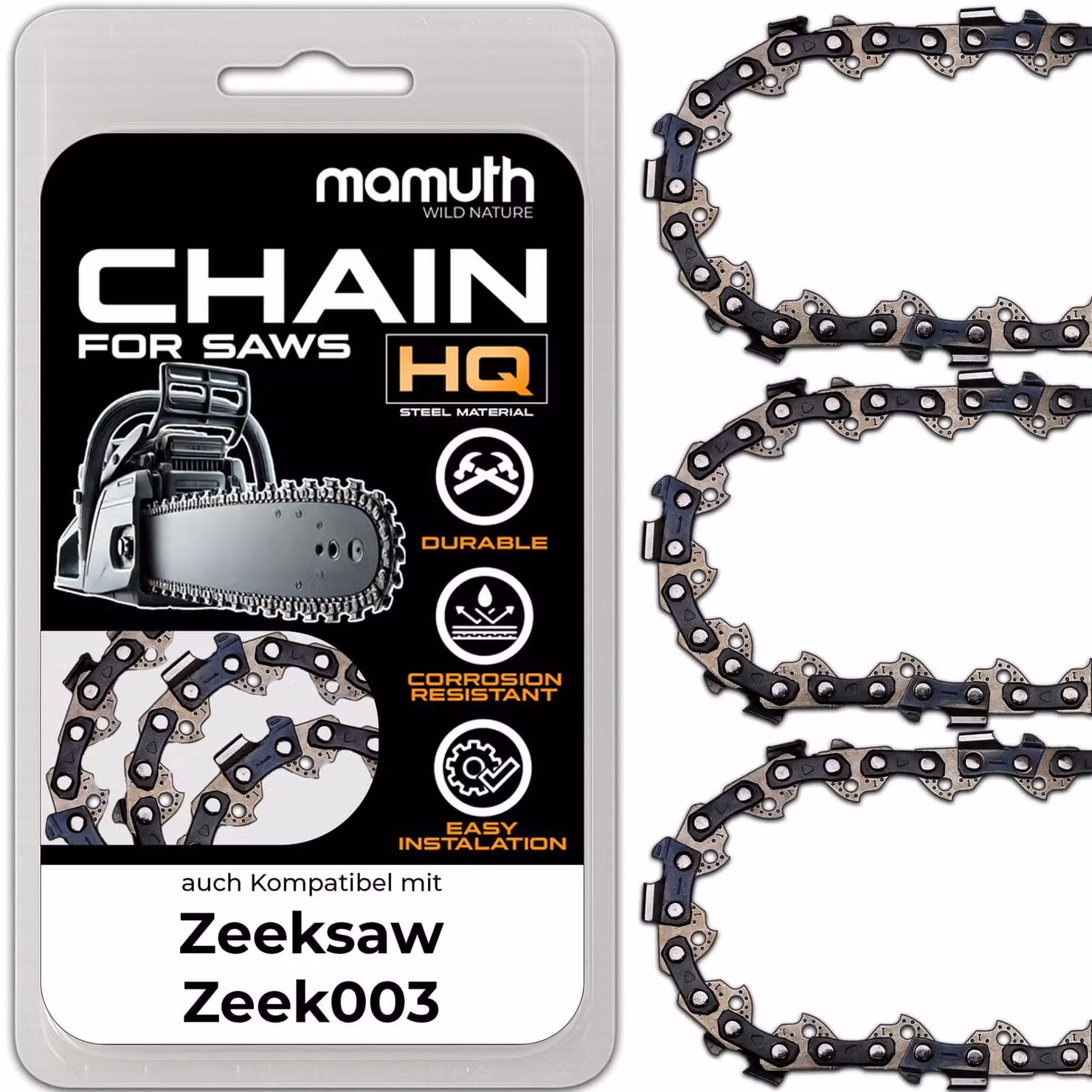 3 catene per motosega, lunghezza 15 cm, spessore 1,1 mm, passo 1/4", modello 37 TG, compatibili con Zeeksaw Zeek003