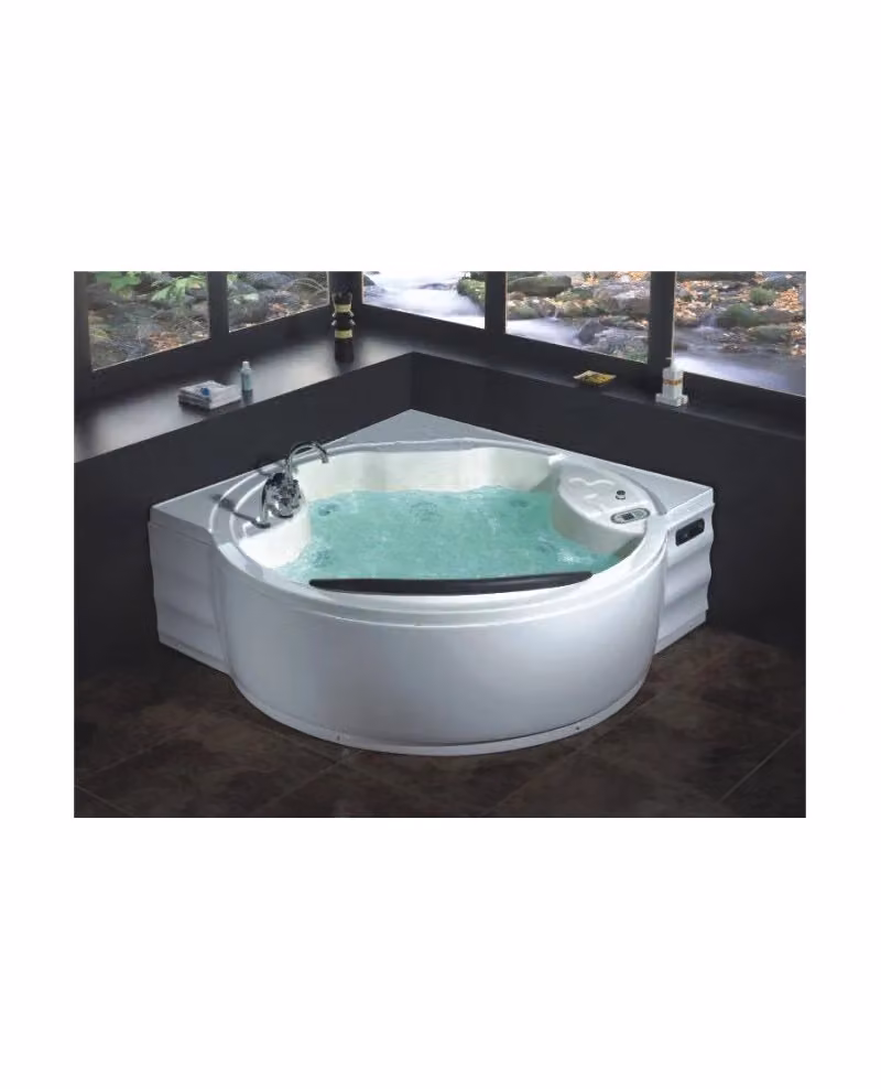 Vasca da bagno idromassaggio due posti Sicorage colore bianco con sistema Ozono e oblò L/P: 180 x 180 cm – 2