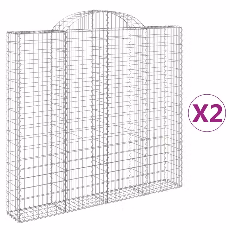 Cesti Gabbioni ad Arco 2 pz 200x30x180/200 cm Ferro Zincato